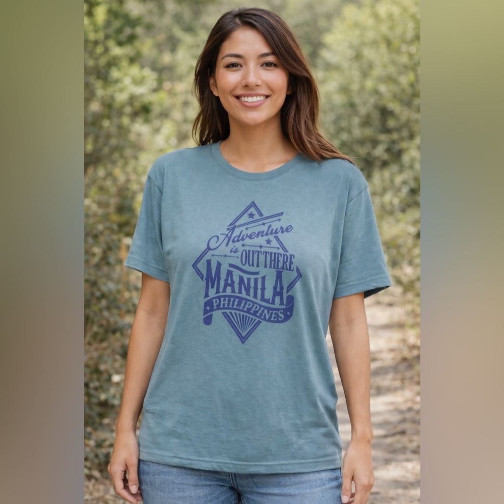 Kultura Manila Women Blue Short Sleeve Tee XL